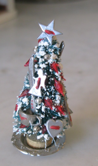Christmas Tree with Pewter Ornaments 